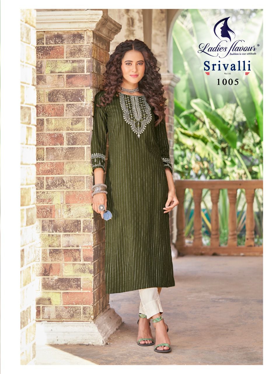Ladies Flavour Srivalli Fancy Ethnic Wear Wholesale Designer Kurtis Catalog